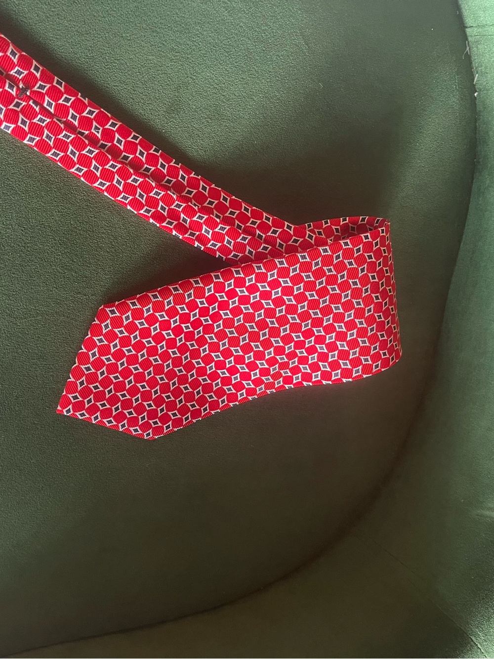 Jos. A. Bank Red Geometric Silk-Effect Tie